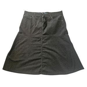 Ralph Lauren Green Midi Flare Corduroy Skirt Women 16